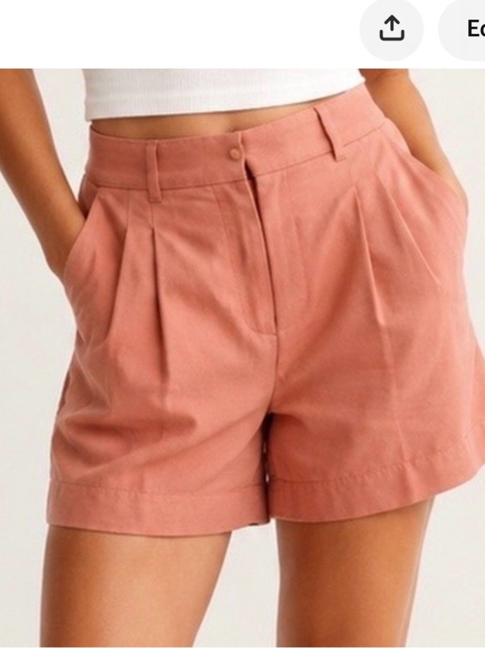 H&M Sz 2 Copper Trouser Zip Shorts